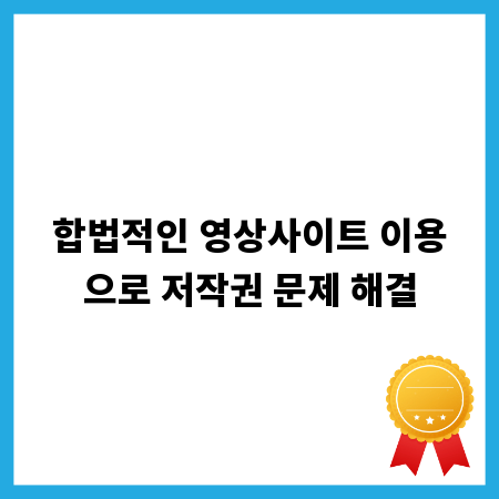 합법적인 영상사이트 이용으로 저작권 문제 해결