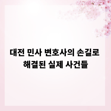 대전 민사 변호사의 손길로 해결된 실제 사건들