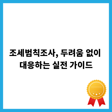 조세범칙조사, 두려움 없이 대응하는 실전 가이드
