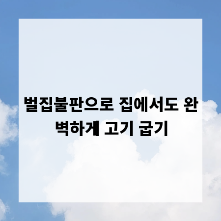벌집불판으로 집에서도 완벽하게 고기 굽기