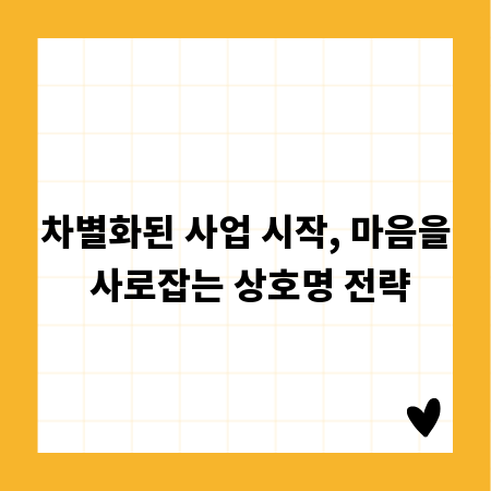 차별화된 사업 시작, 마음을 사로잡는 상호명 전략