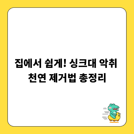 주방 필수! 싱크대 악취 제거, 천연 재료 사용법