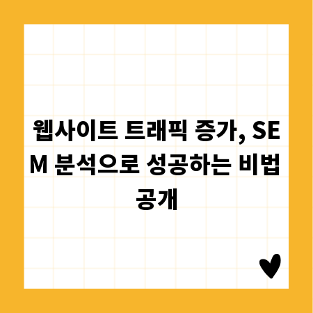 웹사이트 트래픽 증가, SEM 분석으로 성공하는 비법 공개