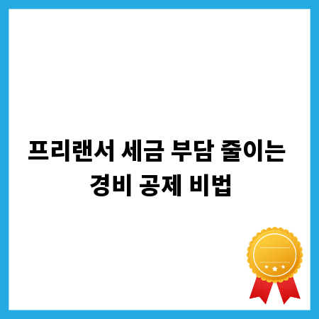 프리랜서 세금 부담 줄이는 경비 공제 비법