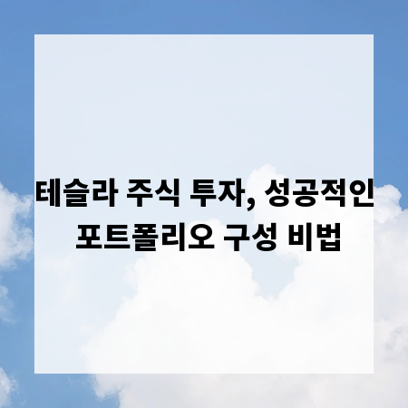테슬라 주식 투자, 성공적인 포트폴리오 구성 비법