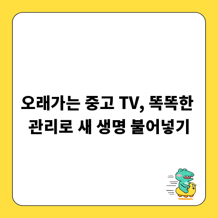 오래가는 중고 TV, 똑똑한 관리로 새 생명 불어넣기