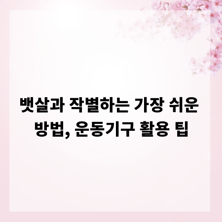 뱃살과 작별하는 가장 쉬운 방법, 운동기구 활용 팁