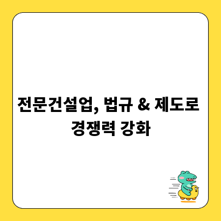 전문건설업, 법규 & 제도로 경쟁력 강화