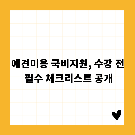 애견미용 국비지원, 수강 전 필수 체크리스트 공개