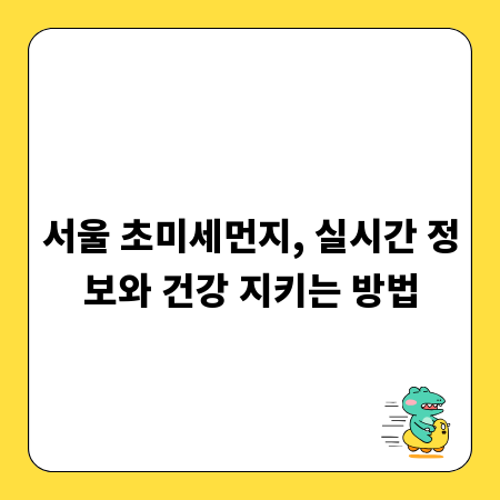 서울 초미세먼지, 실시간 정보와 건강 지키는 방법