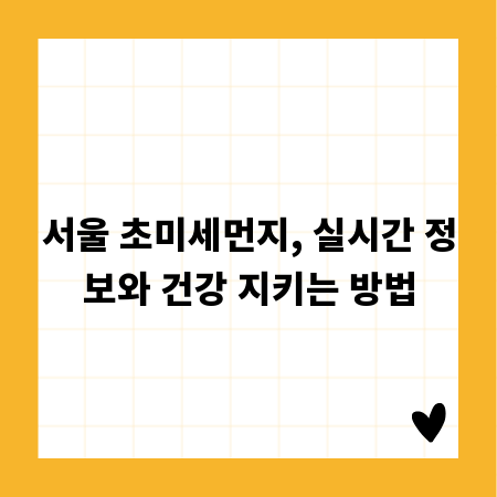 서울 초미세먼지, 실시간 정보와 건강 지키는 방법