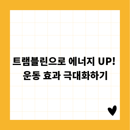 트램블린으로 에너지 UP! 운동 효과 극대화하기
