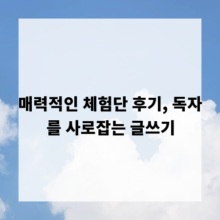 매력적인 체험단 후기, 독자를 사로잡는 글쓰기