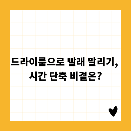 드라이룸으로 빨래 말리기, 시간 단축 비결은?