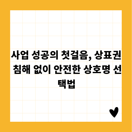 사업 성공의 첫걸음, 상표권 침해 없이 안전한 상호명 선택법