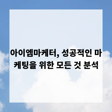 아이엠마케터, 성공적인 마케팅을 위한 모든 것 분석
