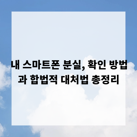 내 스마트폰 분실, 확인 방법과 합법적 대처법 총정리
