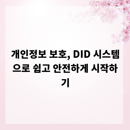 개인정보 보호, DID 시스템으로 쉽고 안전하게 시작하기