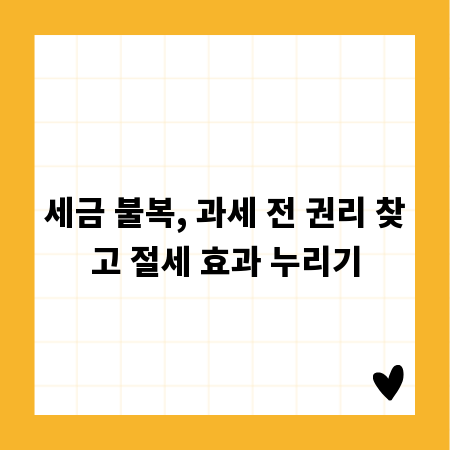 세금 불복, 과세 전 권리 찾고 절세 효과 누리기