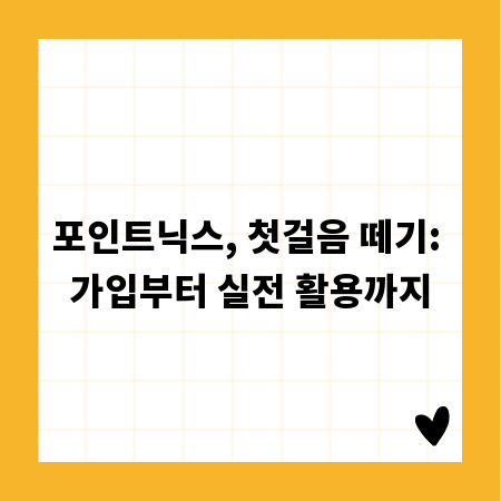 포인트닉스, 첫걸음 떼기: 가입부터 실전 활용까지