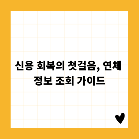 신용 회복의 첫걸음, 연체 정보 조회 가이드