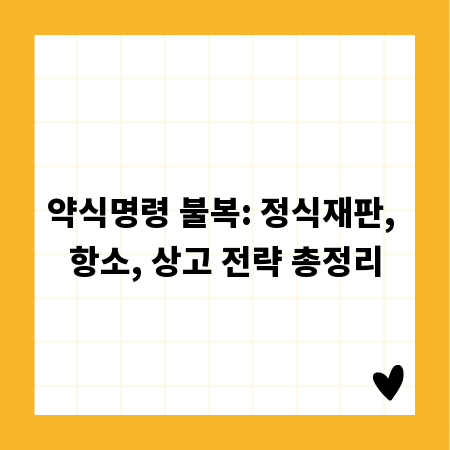 약식명령 불복: 정식재판, 항소, 상고 전략 총정리