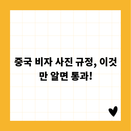 중국 비자 사진 규정, 이것만 알면 통과!
