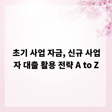 초기 사업 자금, 신규 사업자 대출 활용 전략 A to Z
