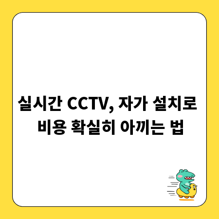 실시간 CCTV, 자가 설치로 비용 확실히 아끼는 법