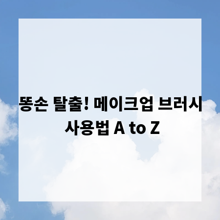 똥손 탈출! 메이크업 브러시 사용법 A to Z