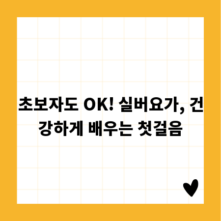 초보자도 OK! 실버요가, 건강하게 배우는 첫걸음