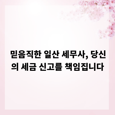 믿음직한 일산 세무사, 당신의 세금 신고를 책임집니다