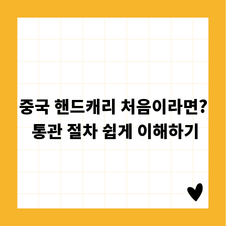 중국 핸드캐리 처음이라면? 통관 절차 쉽게 이해하기