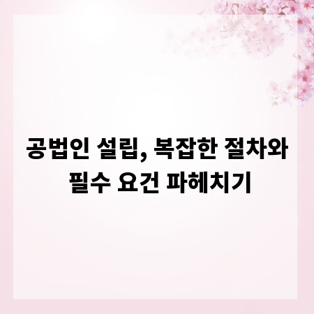 공법인 설립, 복잡한 절차와 필수 요건 파헤치기