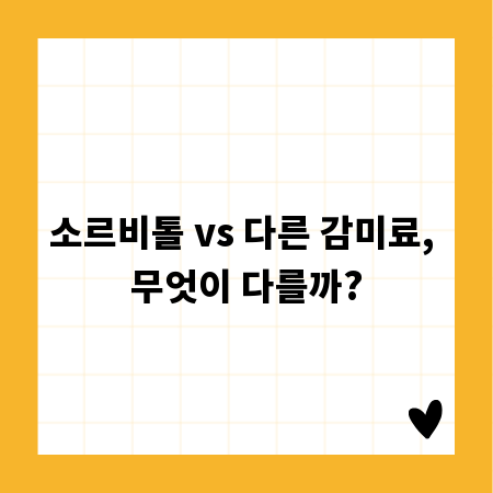 소르비톨 vs 다른 감미료, 무엇이 다를까?