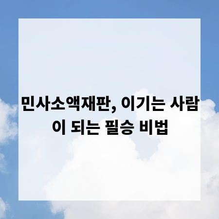 민사소액재판, 이기는 사람이 되는 필승 비법