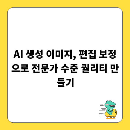 AI 생성 이미지, 편집 보정으로 전문가 수준 퀄리티 만들기