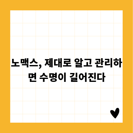 노맥스, 제대로 알고 관리하면 수명이 길어진다