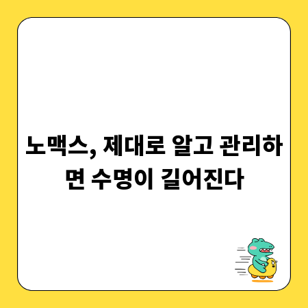 노맥스, 제대로 알고 관리하면 수명이 길어진다