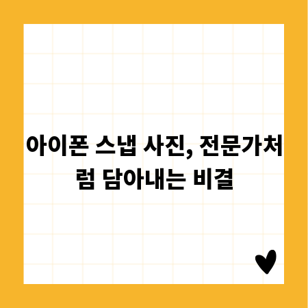 아이폰 스냅 사진, 전문가처럼 담아내는 비결