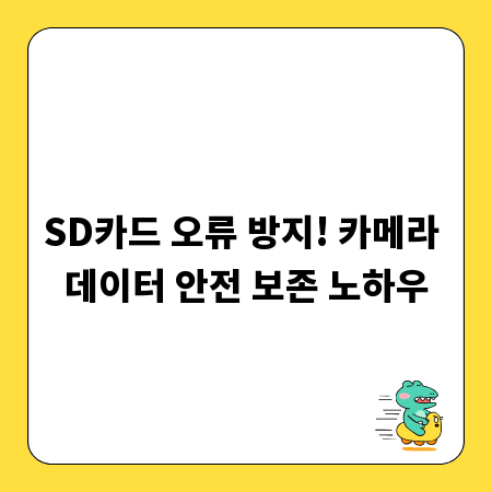 SD카드 오류 방지! 카메라 데이터 안전 보존 노하우