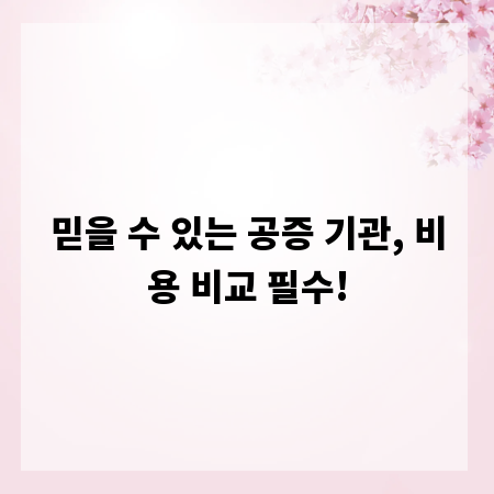 믿을 수 있는 공증 기관, 비용 비교 필수!