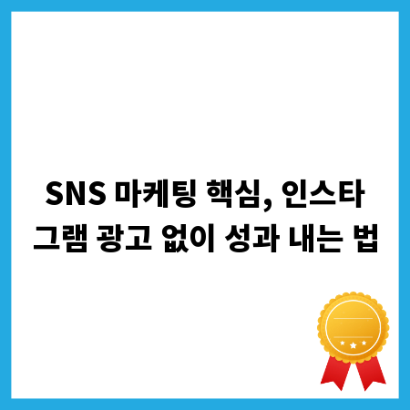 SNS 마케팅 핵심, 인스타그램 광고 없이 성과 내는 법