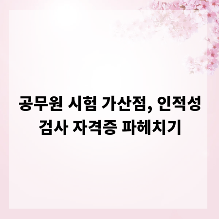 공무원 시험 가산점, 인적성검사 자격증 파헤치기
