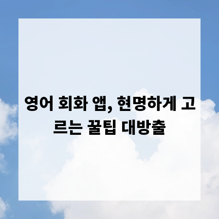 영어 회화 앱, 현명하게 고르는 꿀팁 대방출