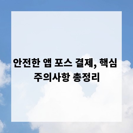 안전한 앱 포스 결제, 핵심 주의사항 총정리