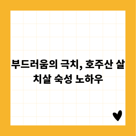 부드러움의 극치, 호주산 살치살 숙성 노하우