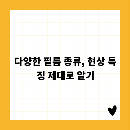 다양한 필름 종류, 현상 특징 제대로 알기