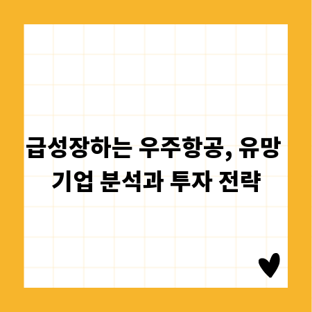 급성장하는 우주항공, 유망 기업 분석과 투자 전략
