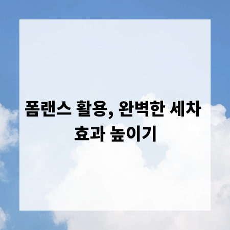 폼랜스 활용, 완벽한 세차 효과 높이기